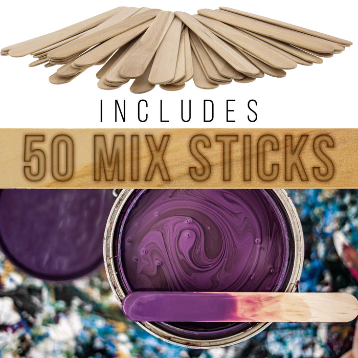 20 oz. (600ml) Graduated Plastic Mixing Cups - Box of 50 with 50 Mixing Sticks - Disposable Plastic Measuring Cups for Liquids, Paints, Resin, Epoxy