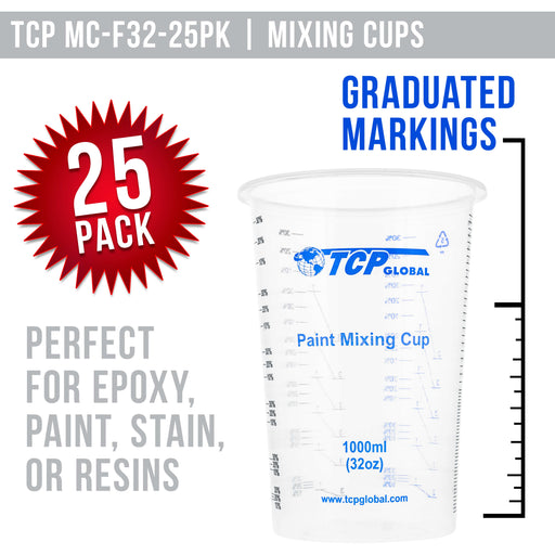 Cup Holders For Toyota Tundra 32 Oz Paint & Epoxy Mixing Cups (Pack Of 12) - Calibrated Ratios For Easy Measuring Calibrated Ratio Cups - Foto 8