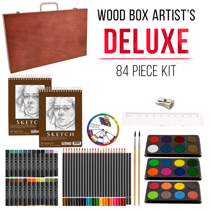 Art Supplies, Deluxe Wood Art Set for Artist, Various Painting