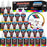 24 Color Acrylic Airbrush Paint Set; Opaque Colors plus Reducer, Cleaner & Color Mixing Wheel, 1 oz. Bottles