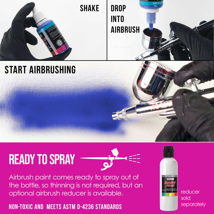 Hot Pink, Opaque Acrylic Airbrush Paint, 1 oz. Ready to Spray