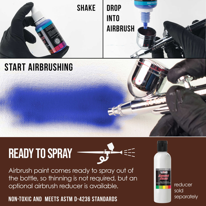 Dark Brown, Opaque Acrylic Airbrush Paint, 1 oz. Ready to Spray