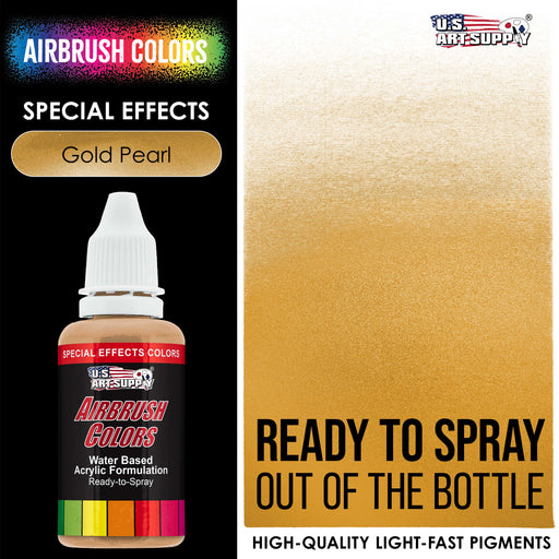 Gold Pearl, Pearlized Special Effects Acrylic Airbrush Paint, 1 oz.