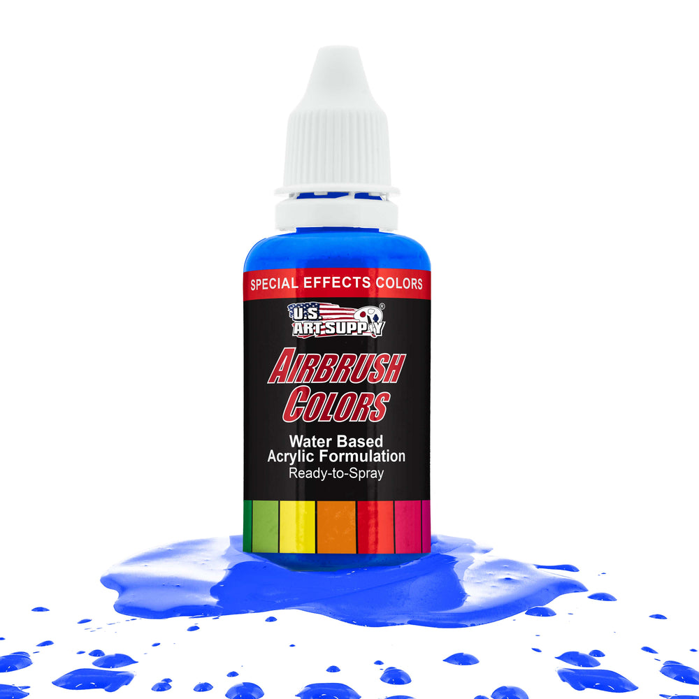 Neon Blue, Fluorescent Special Effects Acrylic Airbrush Paint, 1 oz.