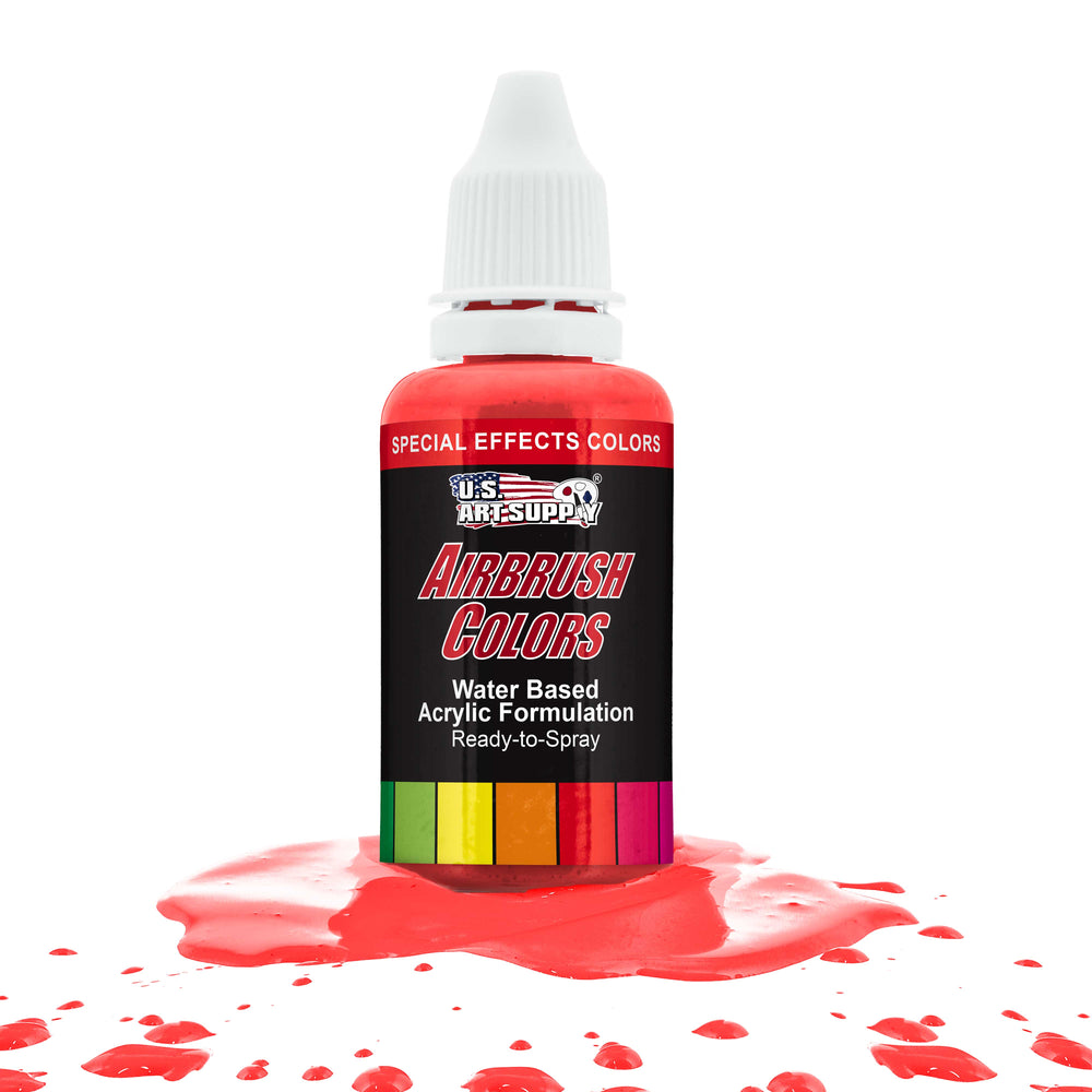 Neon Red, Fluorescent Special Effects Acrylic Airbrush Paint, 1 oz.