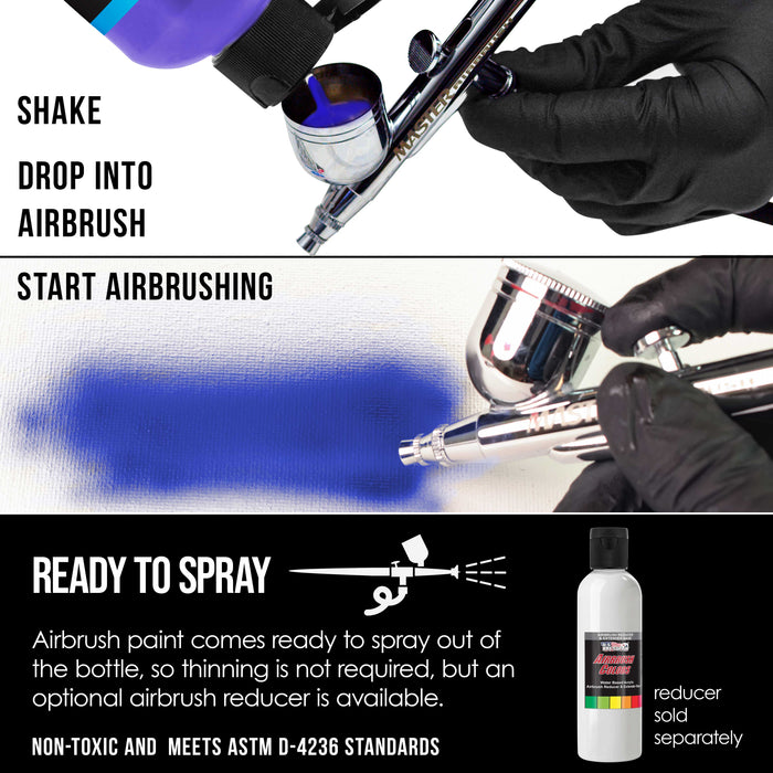 U.S. Art Supply Transparent Deep Black Acrylic Special Effects Airbrush Paint - 8oz Ready to Spray Air Brush Paint for Nails, Models, Fabric