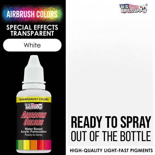 White, Transparent Acrylic Airbrush Paint, 1 oz.