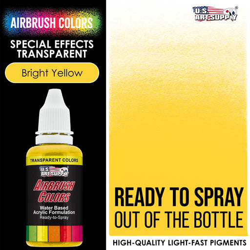 Bright Yellow, Transparent Acrylic Airbrush Paint, 1 oz.