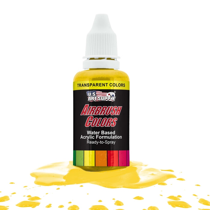 Bright Yellow, Transparent Acrylic Airbrush Paint, 1 oz.