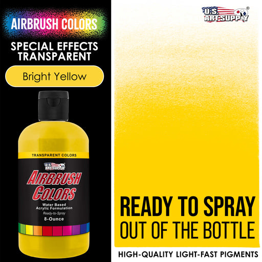 Bright Yellow, Transparent Acrylic Airbrush Paint, 8 oz.