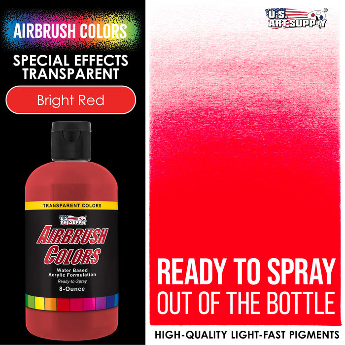 Bright Red, Transparent Acrylic Airbrush Paint, 8 oz.