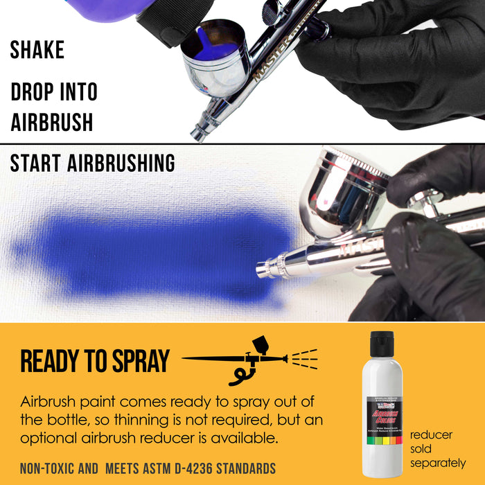 U.S. Art Supply Opaque Canary Yellow Acrylic Special Effects Airbrush Paint - 8oz Ready to Spray Air Brush Paint for Nails, Models, Fabric - Water-Based Air Brush Painting