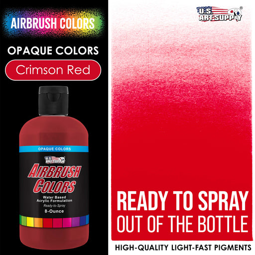 Crimson Red, Opaque Acrylic Airbrush Paint, 8 oz.