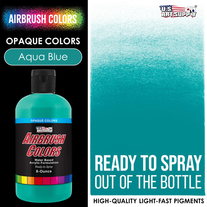 Aqua Blue, Opaque Acrylic Airbrush Paint, 8 oz.