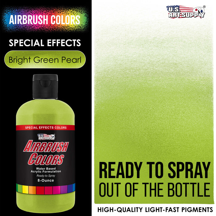 Bright Green Pearl, Pearlized Special Effects Acrylic Airbrush Paint, 8 oz.