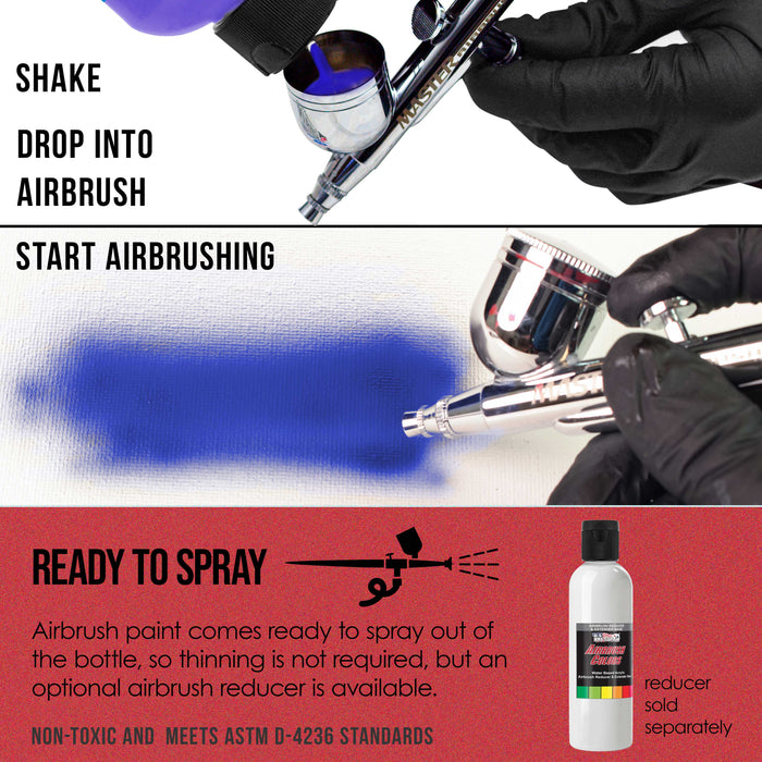 U.S. Art Supply Pearlized Red Pearl Acrylic Special Effects Airbrush Paint - 8oz Ready to Spray Air Brush Paint for Nails, Models, Fabric