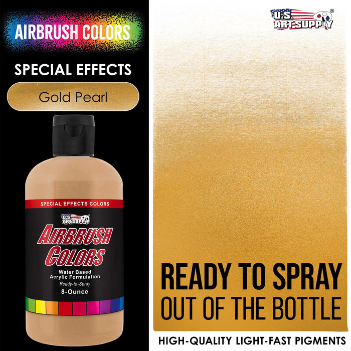 Gold Pearl, Pearlized Special Effects Acrylic Airbrush Paint, 8 oz.