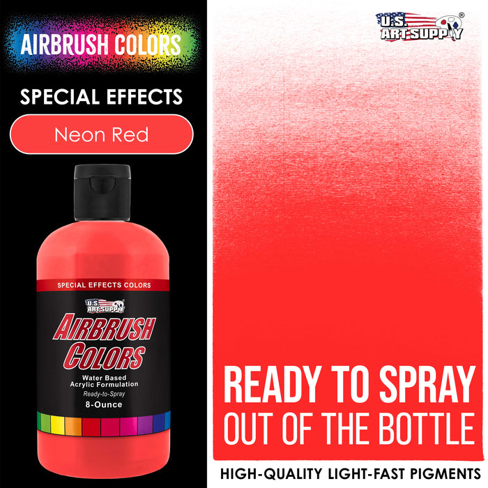 Neon Red, Fluorescent Special Effects Acrylic Airbrush Paint, 8 oz.