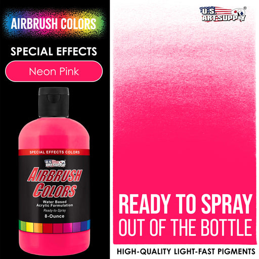 Neon Pink, Fluorescent Special Effects Acrylic Airbrush Paint, 8 oz.