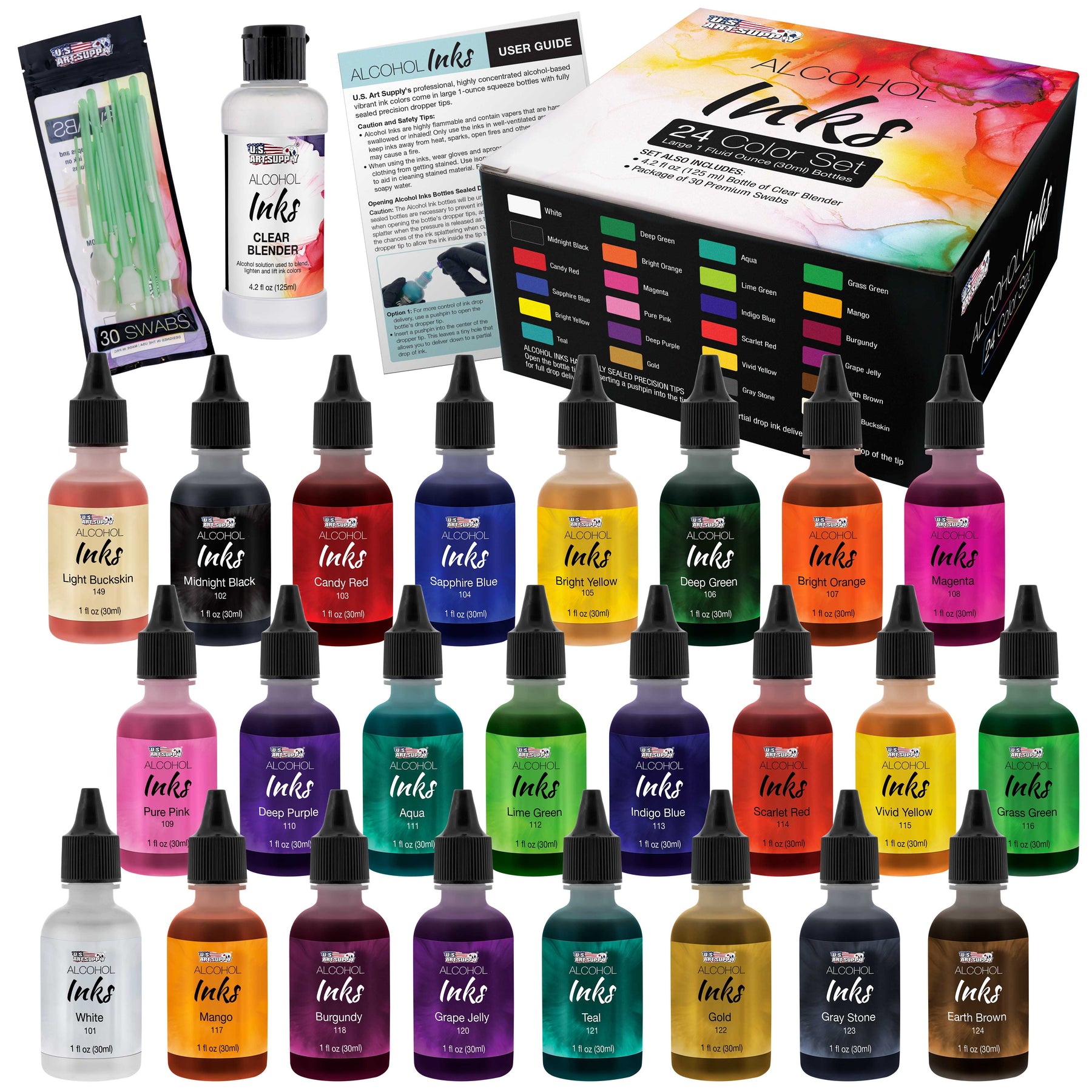 Alcohol Ink Set - 24 Vibrant Colors Alcohol-based Ink for Resin Petri Dish  Making, Epoxy Resin Painting - Concentrated Alcohol Paint Color Dye for  Resin Art, Tumbler Making, Painting - 24 x