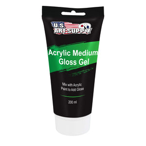 Clear Acrylic Medium Gloss Gel, 200ml - (6.7 Ounce) Tube - Increase Gloss, Viscosity & Transparency in Acrylic Paints