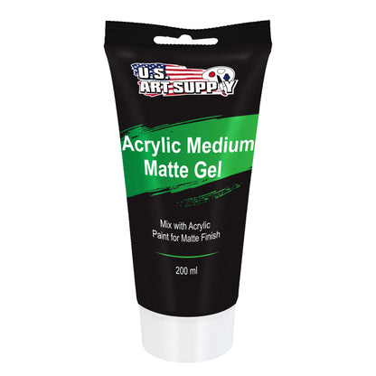Clear Acrylic Medium Matte Gel, 200ml - (6.7 Ounce) Tube - Increase Viscosity & Transparency in Acrylic Paints