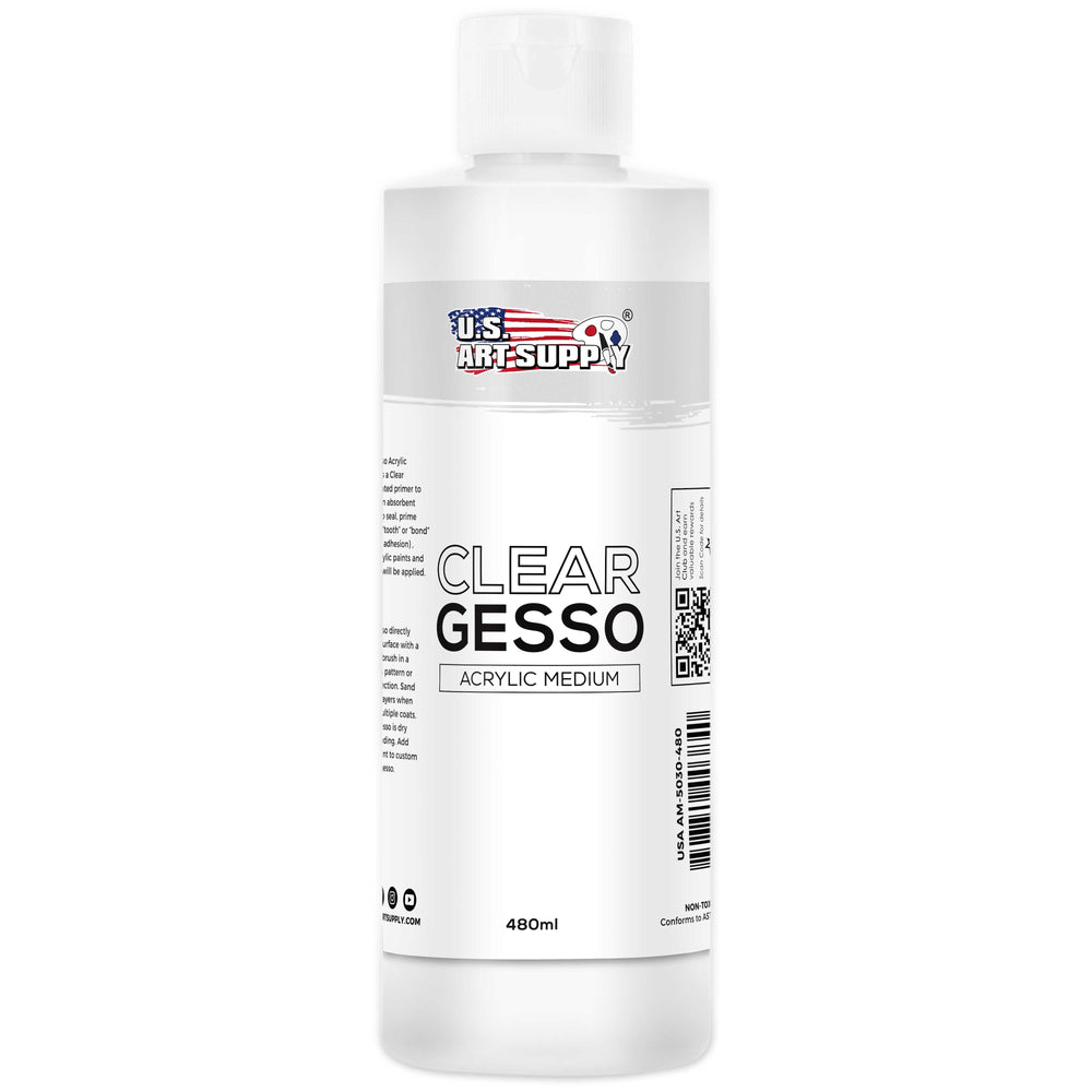 Clear Gesso Acrylic Medium, 480ml Bottle