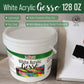 White Gesso Primer - 128oz Bucket, for Oil & Acrylic Paint - Superior Coverage, Canvas Prep, Mixable White Gesso Paint Artists