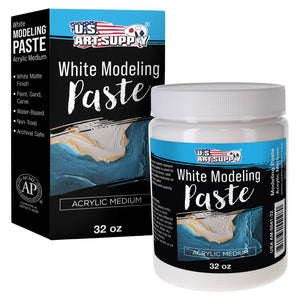 Acrylic Modeling Paste White - 32oz, Lightweight, Flexible, Mixable, Sandable, and Archival-Safe