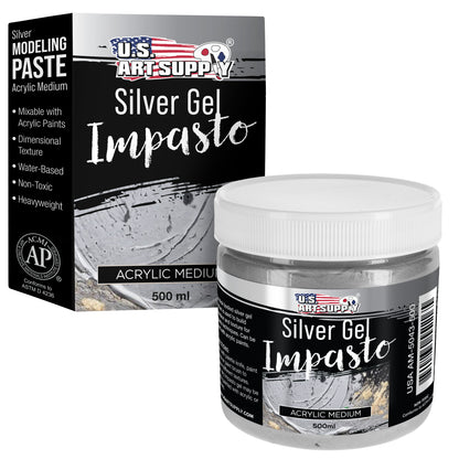 Impasto Silver Acrylic Gel Medium (500ml Tub) - Layering & Extending Acrylic Paint