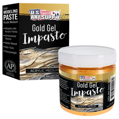 Impasto Gold Acrylic Gel Medium (500ml Tub) - Layering & Extending Acrylic Paint