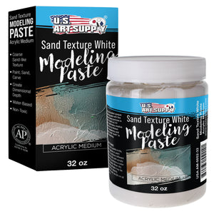 Acrylic Modeling Paste Sand Texture White - 32oz, Lightweight, Flexible, Mixable, Sandable, and Archival-Safe