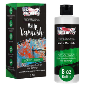 8 oz Matte Acrylic Varnish for Acrylic Painting, Permanent Clear Protection, Reduces UV & Photography Glare