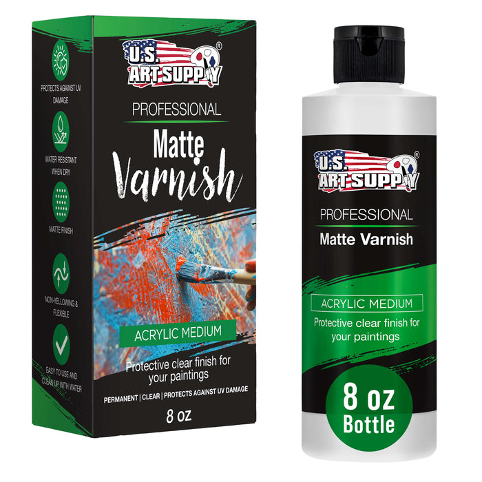 8 oz Matte Acrylic Varnish for Acrylic Painting, Permanent Clear Protection, Reduces UV & Photography Glare