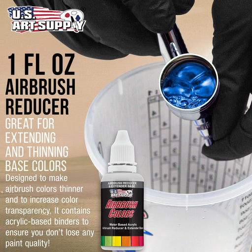 U.S. Art Supply 1-Ounce Pint Airbrush Thinner for Reducing Airbrush Paint for All Acrylic Paints - Extender Base, Reducer to Thin Colors Improve Flow