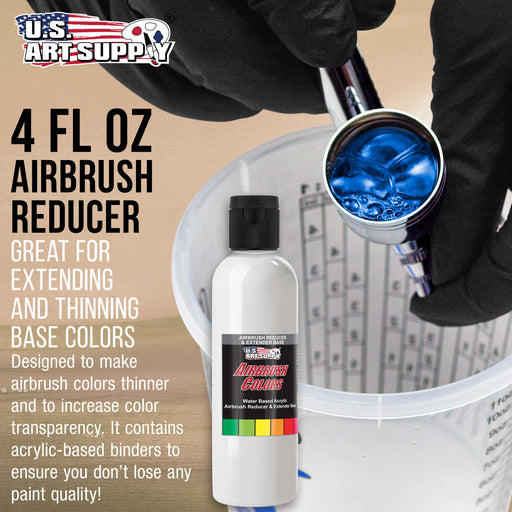 U.S. Art Supply 4-Ounce Pint Airbrush Thinner for Reducing Airbrush Paint for All Acrylic Paints - Extender Base, Reducer to Thin Colors Improve Flow