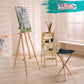 Portable Three Leg Wood Artist Folding Stool with Saddle Leather Seat