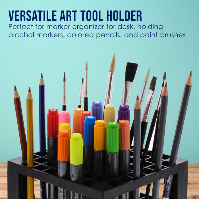 60 Slot Marker Organizer & Paint Brush Holder â€“ Multi-Level Marker Storage, Pens, Brushes, Colored Pencils