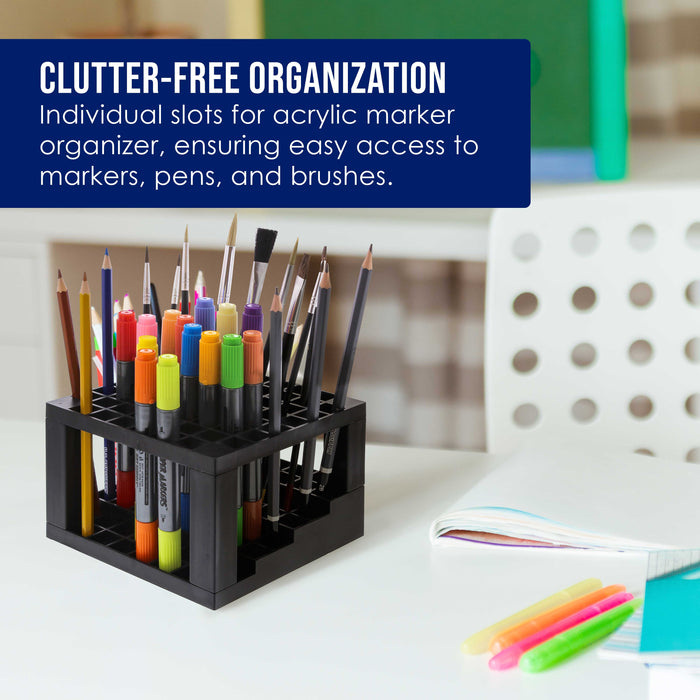 60 Slot Marker Organizer & Paint Brush Holder â€“ Multi-Level Marker Storage, Pens, Brushes, Colored Pencils