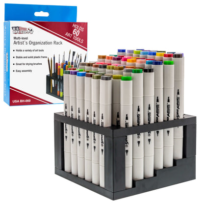 60 Slot Marker Organizer & Paint Brush Holder â€“ Multi-Level Marker Storage, Pens, Brushes, Colored Pencils
