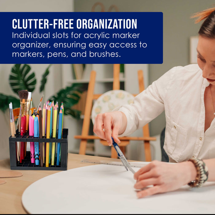 96 Slot Marker Organizer & Paint Brush Holder â€“ Marker Storage, Pens, Brushes, Colored Pencils