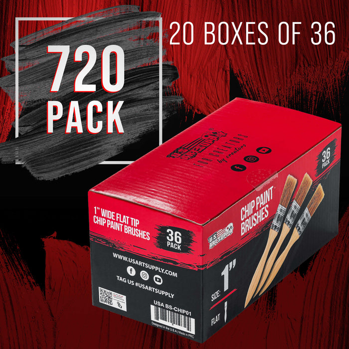 720 Pack of 1 inch Paint and Chip Paint Brushes for Paint, Stains, Varnishes, Glues, and Gesso