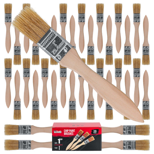 36 Pack of 1 inch Paint and Chip Paint Brushes for Paint, Stains, Varnishes, Glues, and Gesso