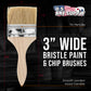 12 Pack of 3 inch Paint and Chip Paint Brushes for Paint, Stains, Varnishes, Glues, and Gesso