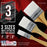 3 Pack of Variety Size Synthetic Bristle Paint, Chip and Utility Paint Brushes for Paint, Stains, Varnishes, Glues, and Gesso