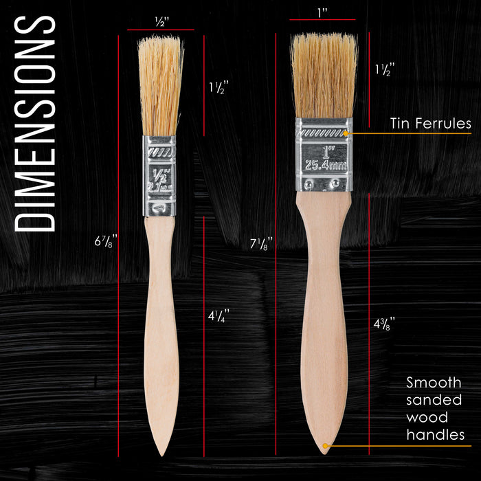 20 Pack of Assorted Size Paint and Chip Paint Brushes for Paint, Stains, Varnishes, Glues, and Gesso