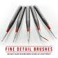 5 Piece Miniature Tight Spot Micro Fine Detail Art & Beauty Taklon Brush Set with Wood Handles