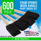 1 inch Foam Sponge Wood Handle Paint Brush Set (Full Case of 600) - Lightweight, durable and great for Acrylics, Stains, Varnishes, Crafts, Art
