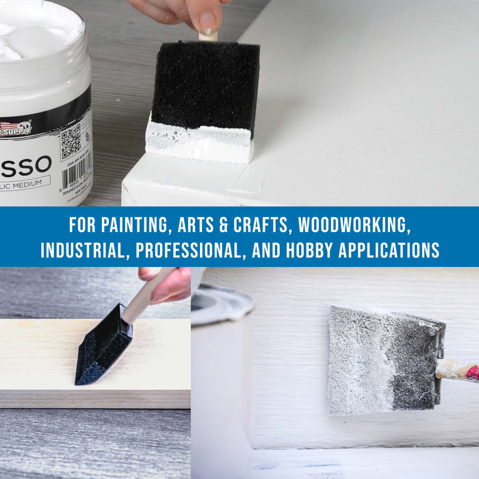 2 inch Foam Sponge Wood Handle Paint Brush Set (Value Pack of 20) - Lightweight, durable and great for Acrylics, Stains, Varnishes, Crafts, Art