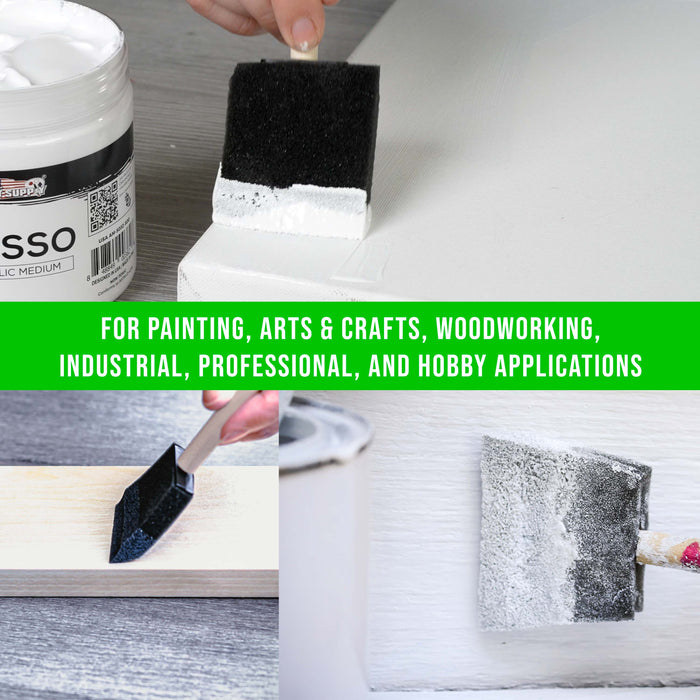 3 inch Foam Sponge Wood Handle Paint Brush Set (Case of 360) - Lightweight, durable and great for Acrylics, Stains, Varnishes, Crafts, Art